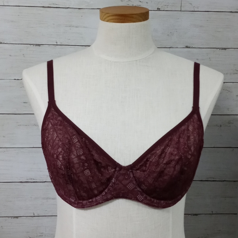 Victorias Secret Purpley Brown Mesh 36D Bra
